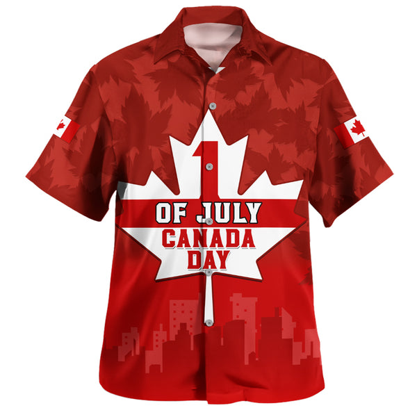 Canada Bowling Shirt Red Maple 1st July National Celebration