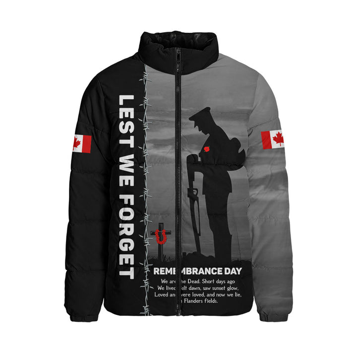 Canada Padded Jacket Remembrance Day We Shall Not Forget We Will Remember Them