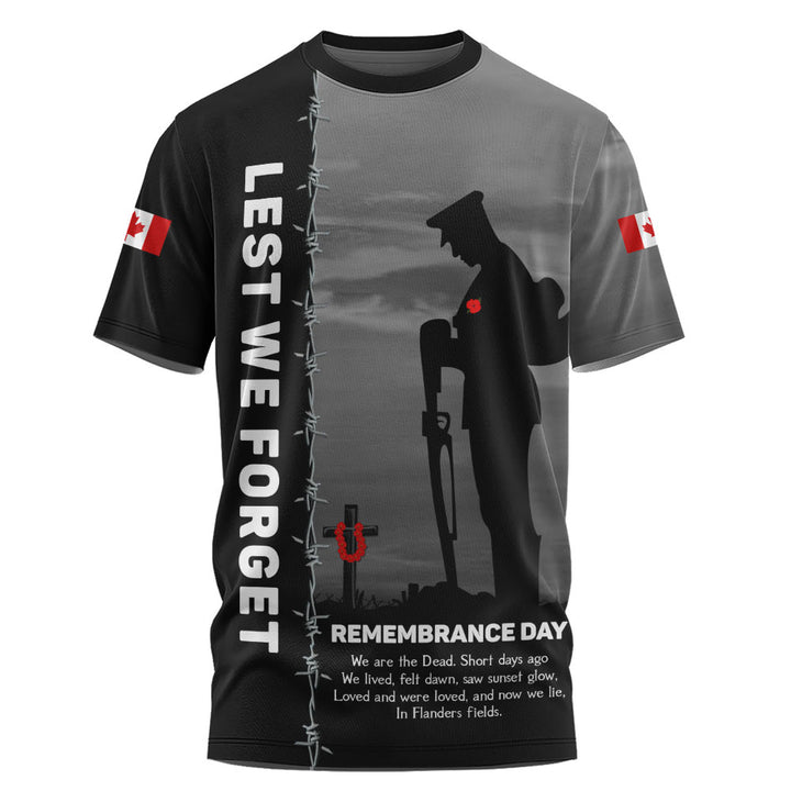 Canada T-Shirt Remembrance Day We Shall Not Forget We Will Remember Them