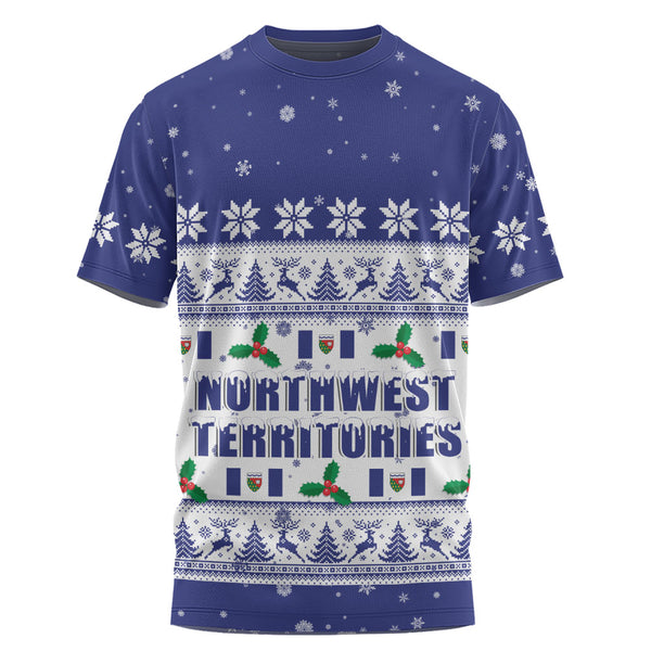 Northwest Territories T-Shirt Christmas Knit Style Snowflake Reindeer
