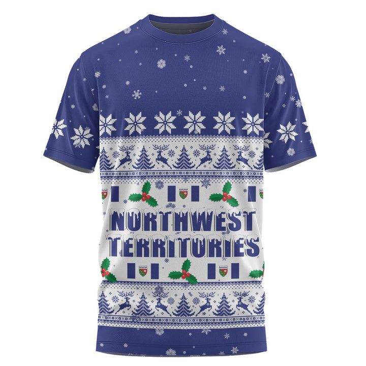Northwest Territories T-Shirt Christmas Knit Style Snowflake Reindeer
