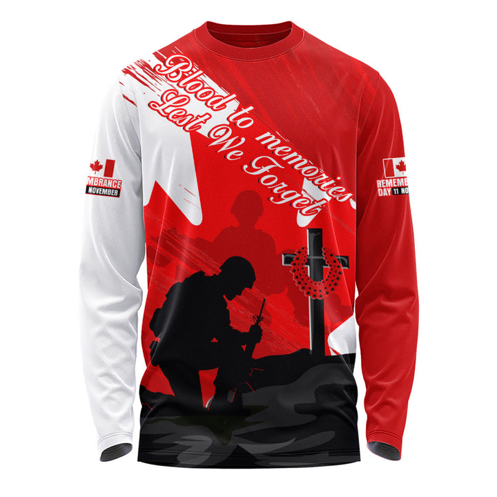 Canada Long Sleeve T-Shirt Silhouettes Of Sacrifice Remembrance Day Tribute