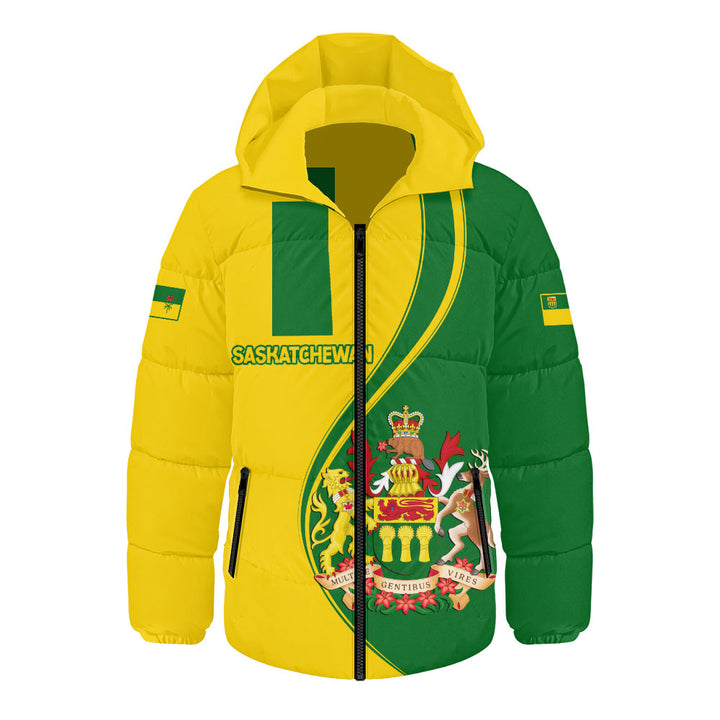 Saskatchewan Hooded Padded Jacket Canada Territories Pride