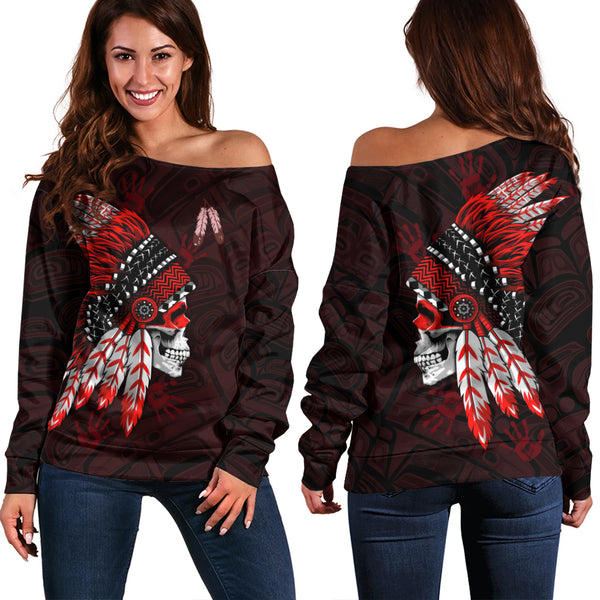 Canada Off Shoulder Sweatshirt Spirit Of Blood And Bone