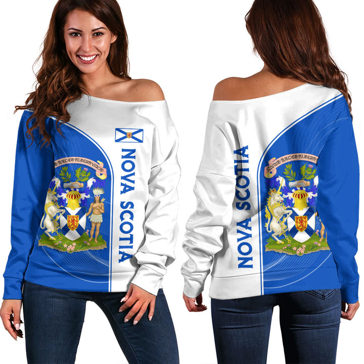 Nova Scotia Off Shoulder Sweatshirt Proud Provincial Heritage