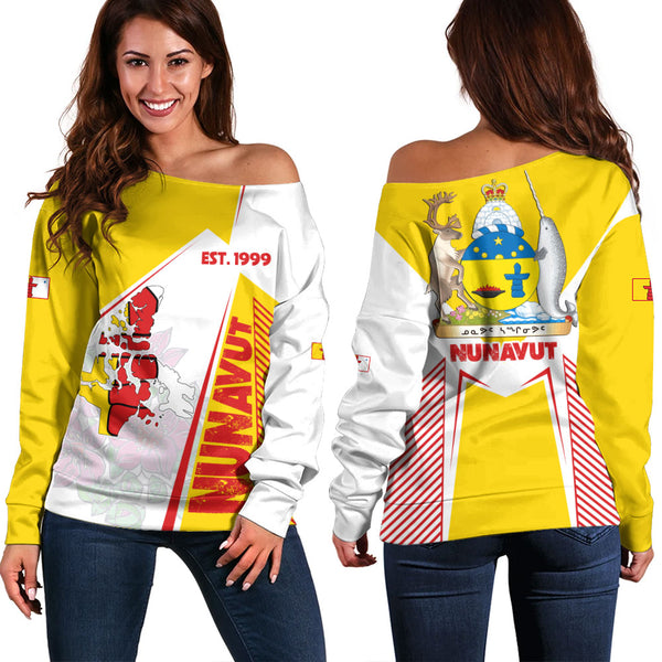 Nunavut Off Shoulder Sweatshirt United Provinces & Territories