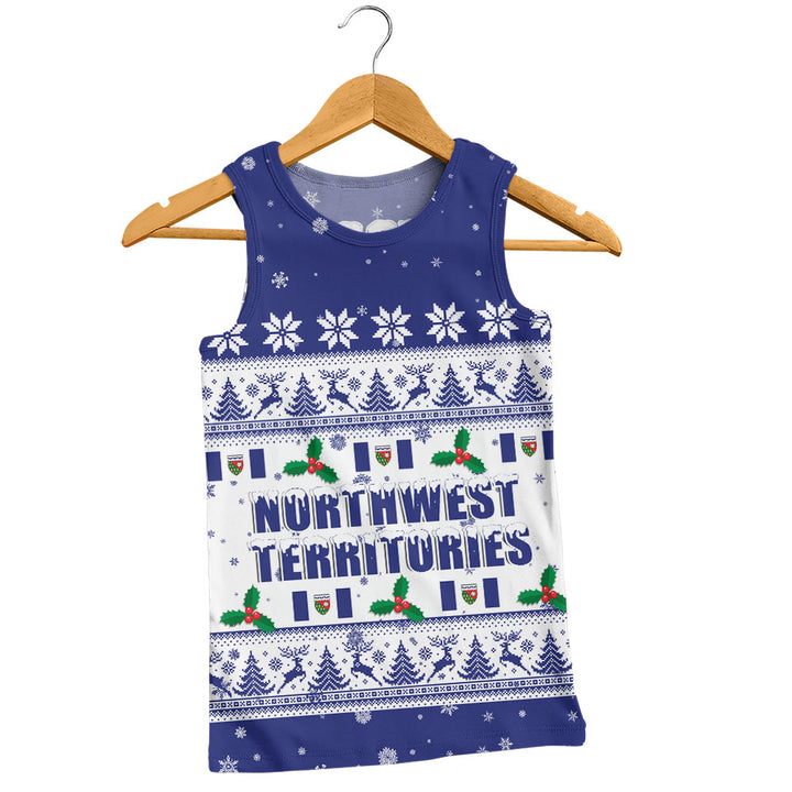 Northwest Territories Tank Top Christmas Knit Style Snowflake Reindeer