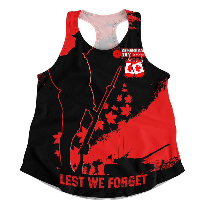 Canada Women Tank Remembrance Day Maple Heroes Tribute