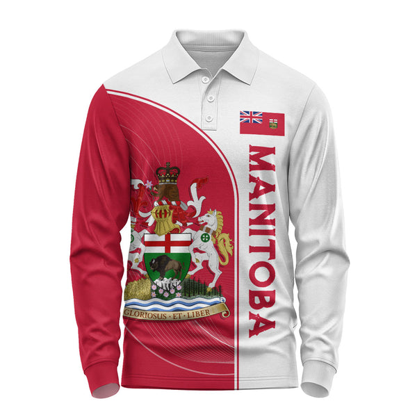 Manitoba Long Sleeve Polo Shirt Proud Provincial Heritage