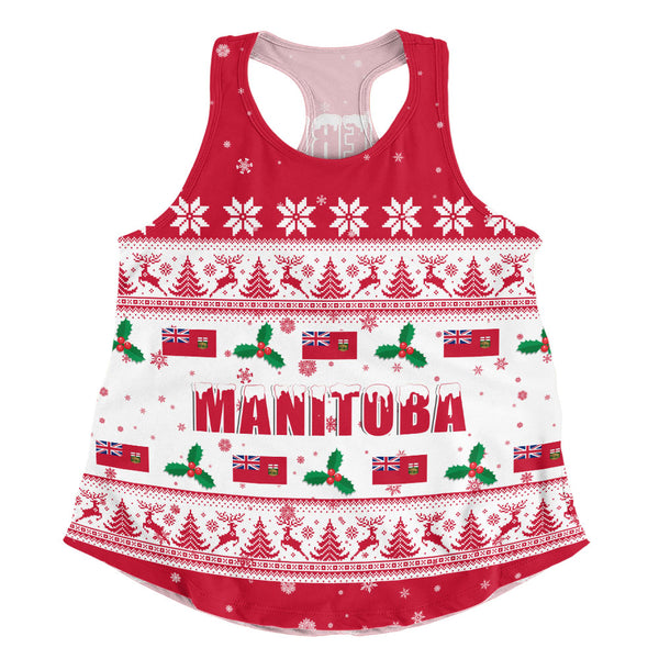 Manitoba Women Tank Christmas Knit Style Snowflake Reindeer