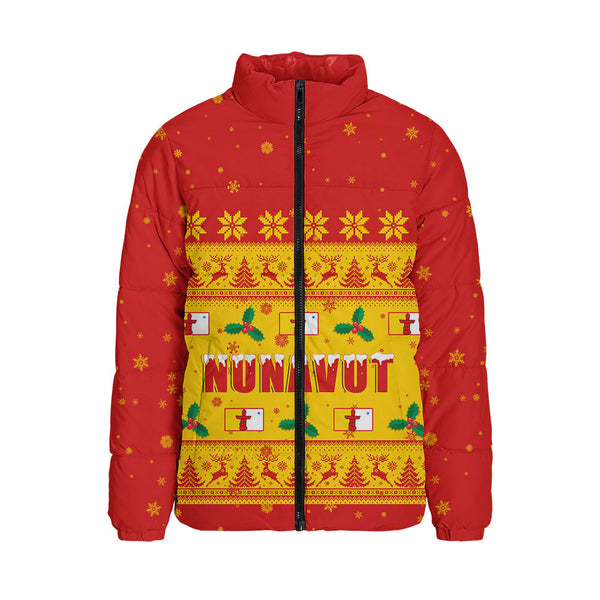 Nunavut Padded Jacket Christmas Knit Style Snowflake Reindeer