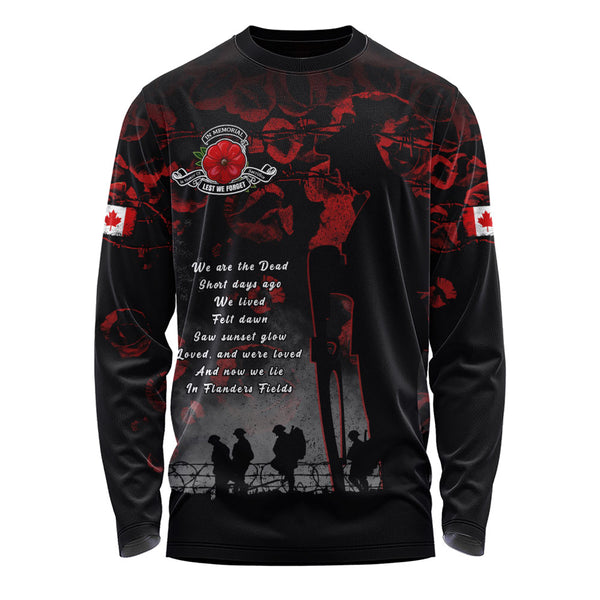 Canada Long Sleeve T-Shirt In Flanders Fields Canada Remembrance Day Tribute