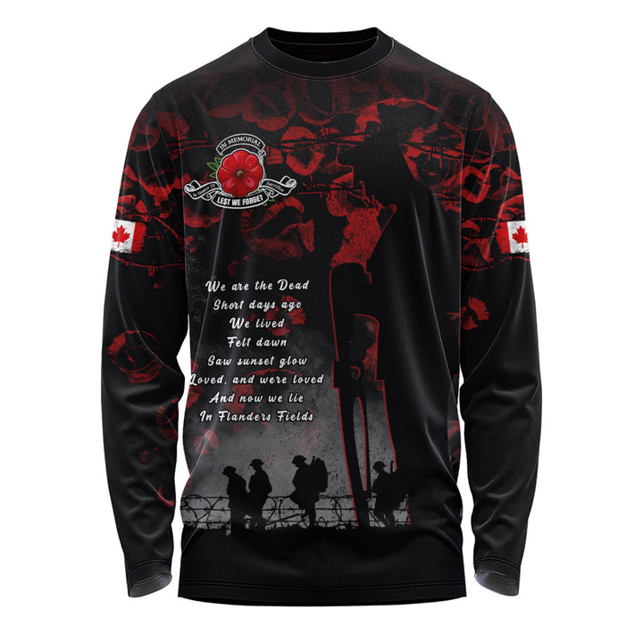 Canada Long Sleeve T-Shirt In Flanders Fields Canada Remembrance Day Tribute