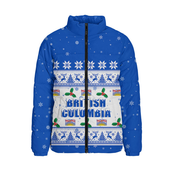 British Columbia Padded Jacket Christmas Knit Style Snowflake Reindeer