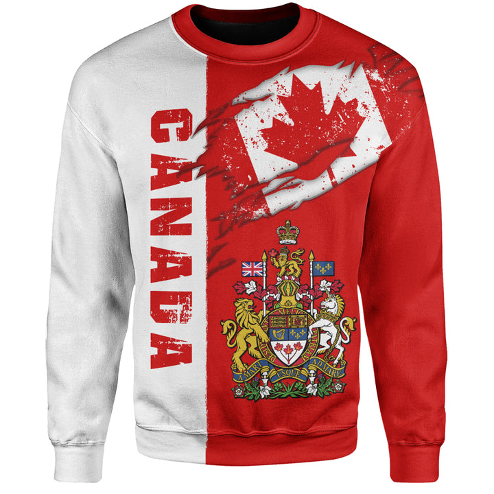 Canada Sweatshirt Clawed Flag True North Strong