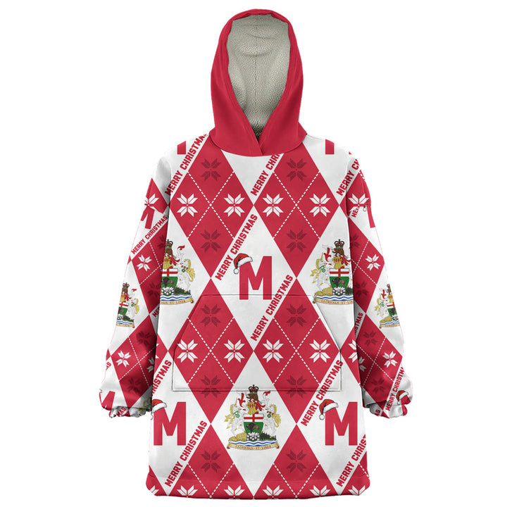 Manitoba Snug Hoodie Christmas Argyle Pattern With Royal Crest
