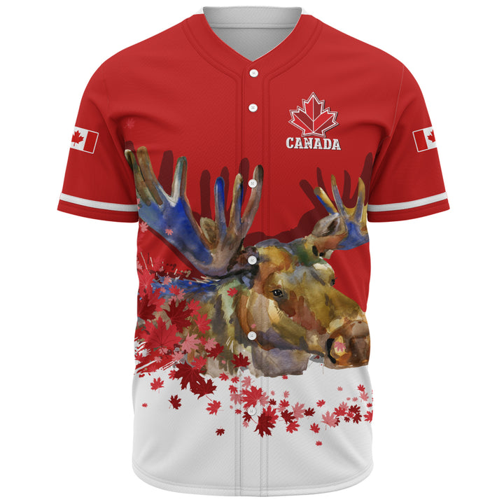 Canada Baseball Shirt Majestic Moose Canada Maple Spirit Edition