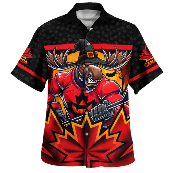 Canada Bowling Shirt Scary Moose Canada Hockey Spirit