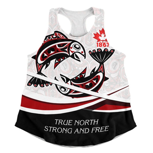 Canada Women Tank Spirit Of Salmon True North Freedom