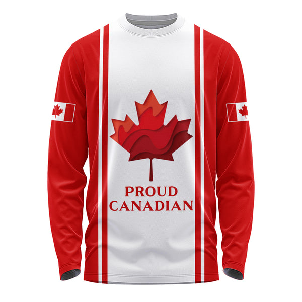 Canada Long Sleeve T-Shirt Proud Canadian Vertical Maple Flag Edition