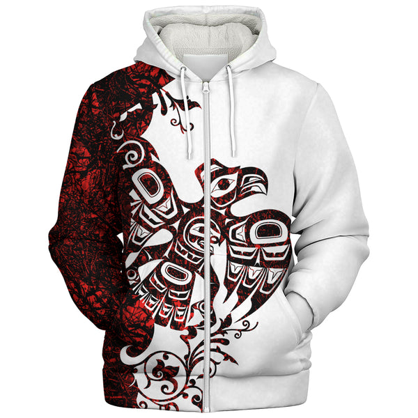 Canada Sherpa Hoodie Red Sky Flight Haida Edition