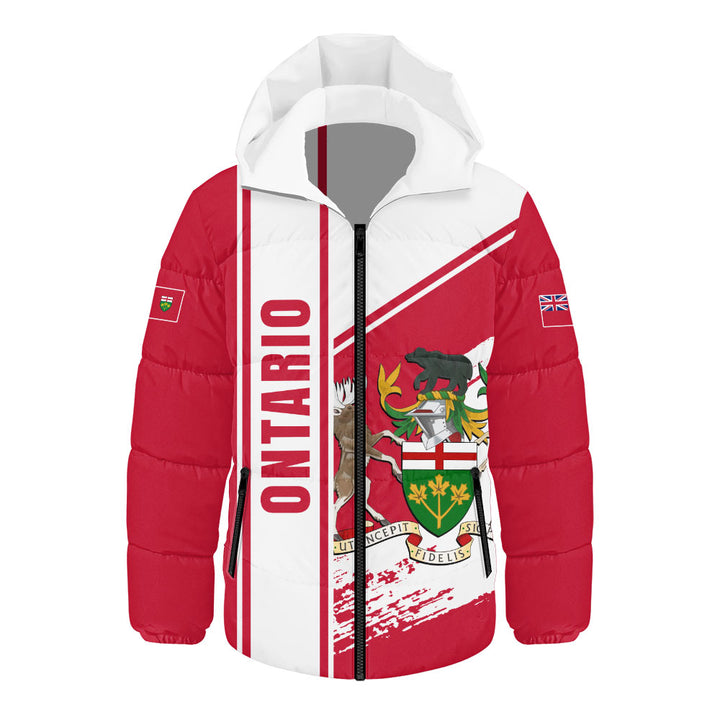Ontario Hooded Padded Jacket Heritage Strength Crest