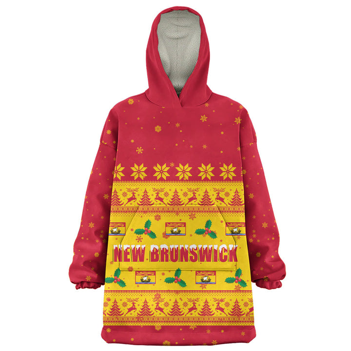 New Brunswick Snug Hoodie Christmas Knit Style Snowflake Reindeer