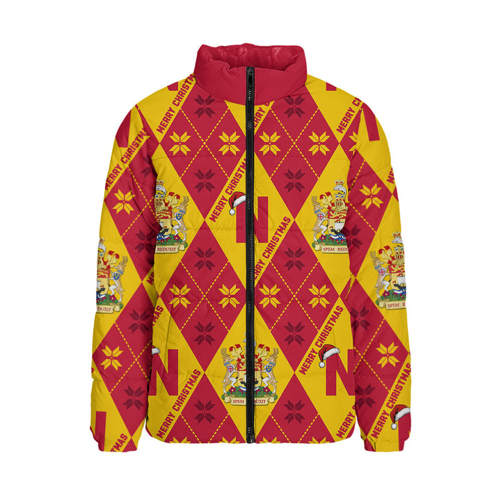 New Brunswick Padded Jacket Christmas Argyle Pattern With Royal Crest