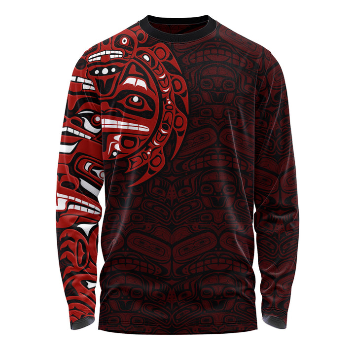 Canada Long Sleeve T-Shirt Red Wisdom Haida Edition