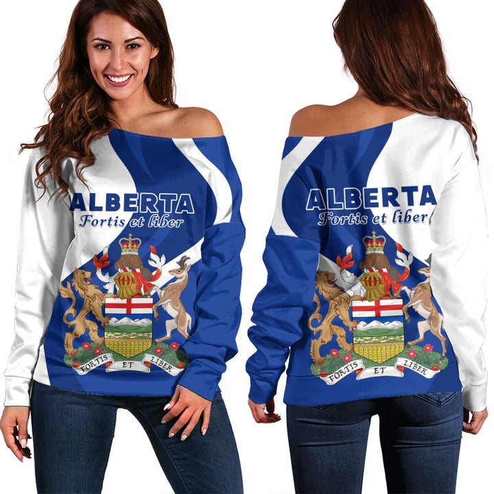 Alberta Off Shoulder Sweatshirt Crest Of Identity