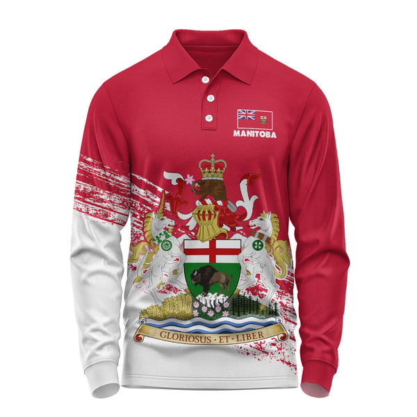 Manitoba Long Sleeve Polo Shirt Pride Of The Provinces