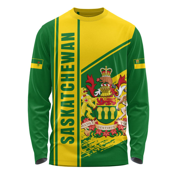 Saskatchewan Long Sleeve T-Shirt Heritage Strength Crest