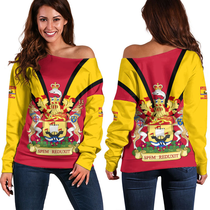 New Brunswick Off Shoulder Sweatshirt Proud Provinces Collection