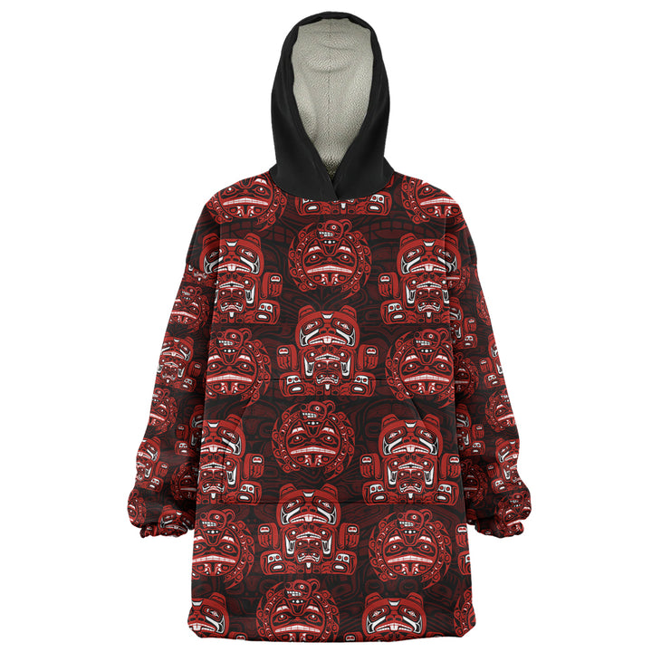 Canada Snug Hoodie Haida Spirit Face Totem Repeat Print