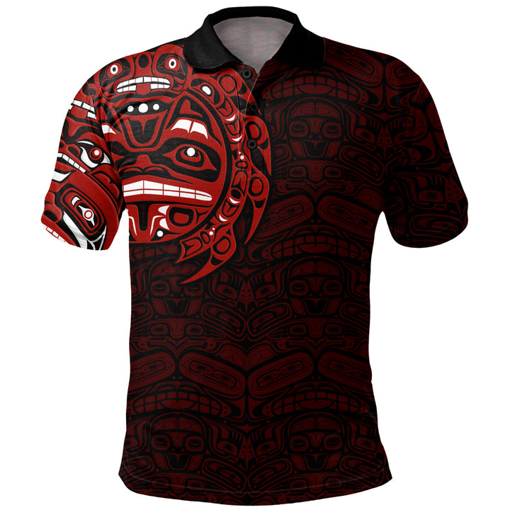 Canada Polo Shirt Red Wisdom Haida Edition