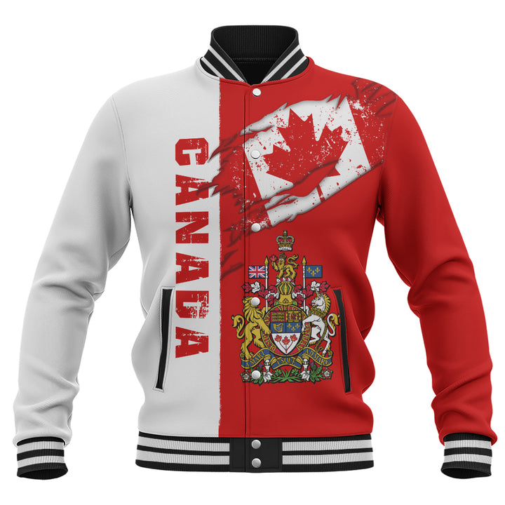 Canada Baseball Jacket Clawed Flag True North Strong