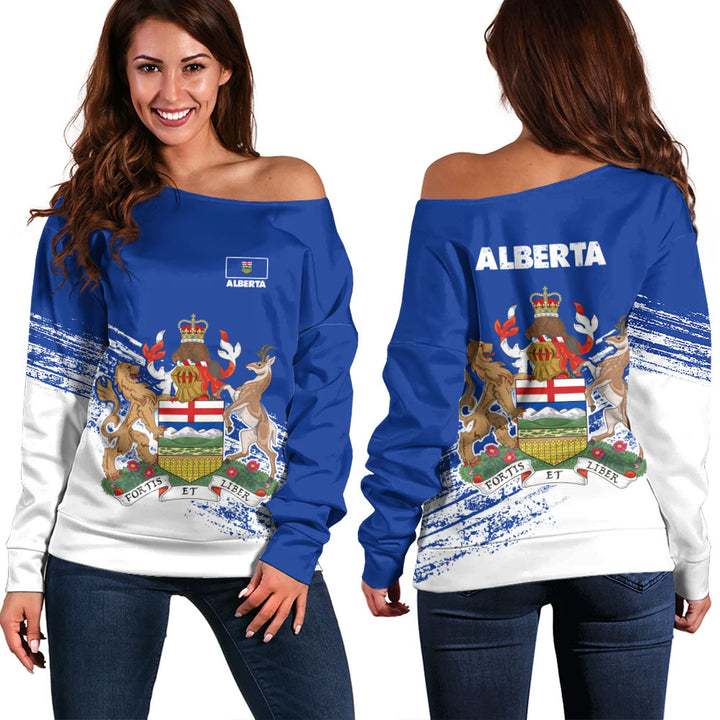 Alberta Off Shoulder Sweatshirt Pride Of The Provinces