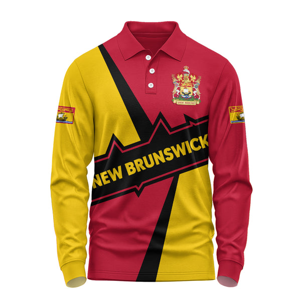New Brunswick Long Sleeve Polo Shirt Loyal True North Provincial Style