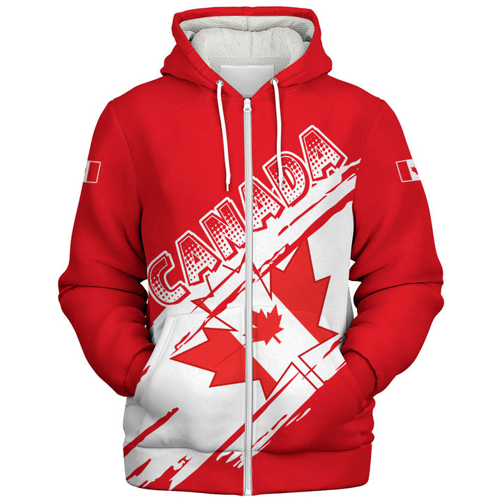Canada Sherpa Hoodie Canada Pride Diagonal