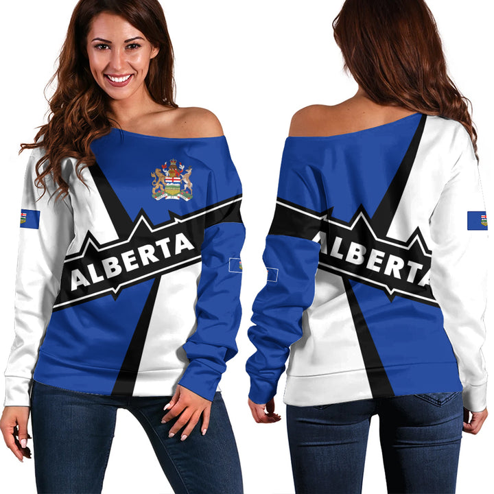Alberta Off Shoulder Sweatshirt Loyal True North Provincial Style