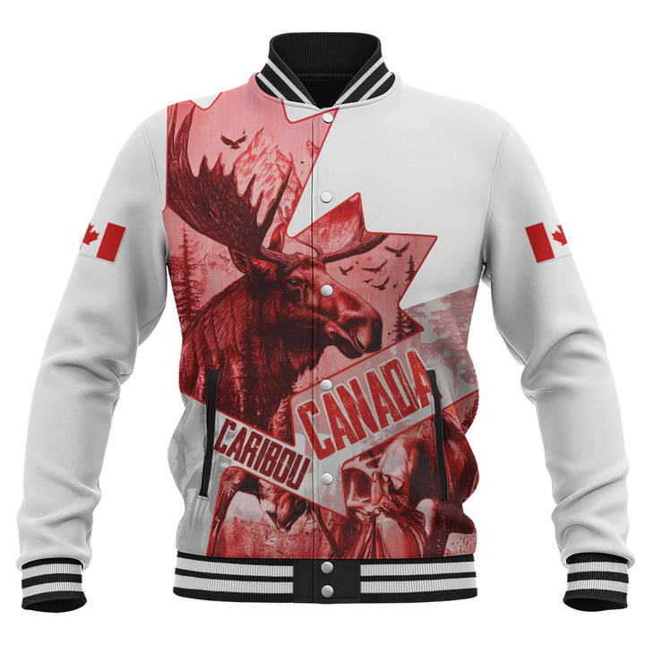Canada Baseball Jacket The Red Wild Caribou Heritage