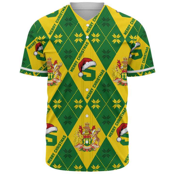 Saskatchewan Baseball Shirt Christmas Argyle Pattern With Royal Crest