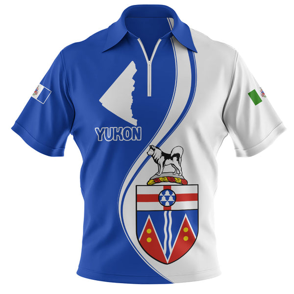 Yukon Zip Polo Shirt Canada Territories Pride