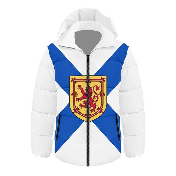 Nova Scotia Hooded Padded Jacket Flag Minimalist Pride Style