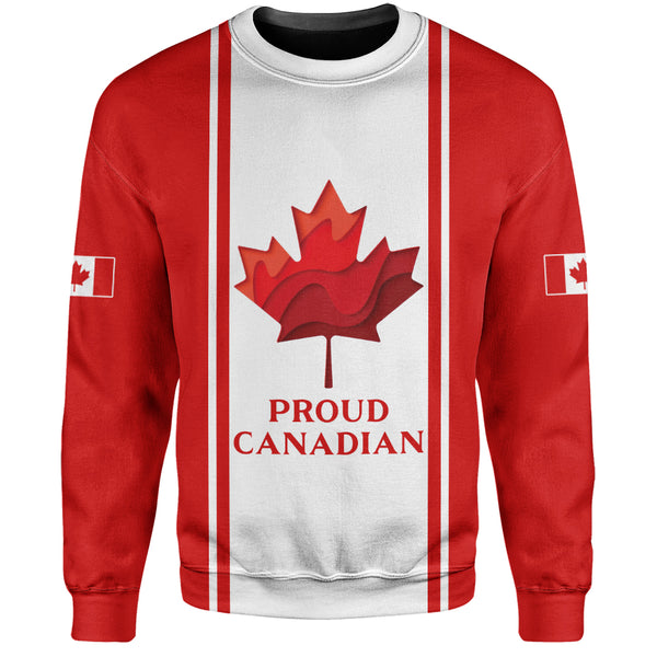Canada Sweatshirt Proud Canadian Vertical Maple Flag Edition