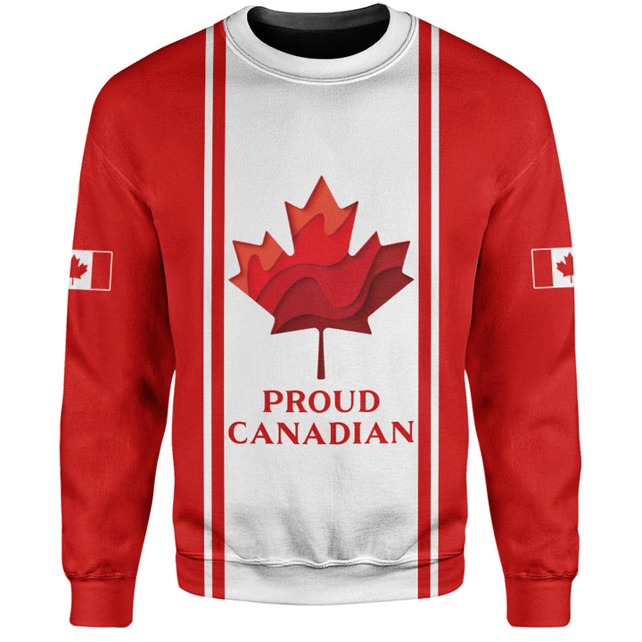 Canada Sweatshirt Proud Canadian Vertical Maple Flag Edition