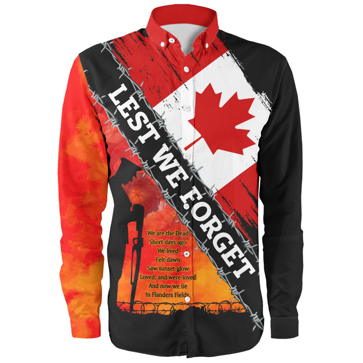 Canada Long Sleeve Shirt Lest We Forget Canada Remembrance Day Poppy Pride