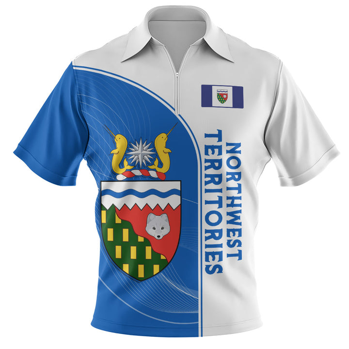 Northwest Territories Zip Polo Shirt Proud Provincial Heritage