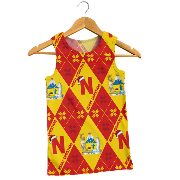 Nunavut Tank Top Christmas Argyle Pattern With Royal Crest