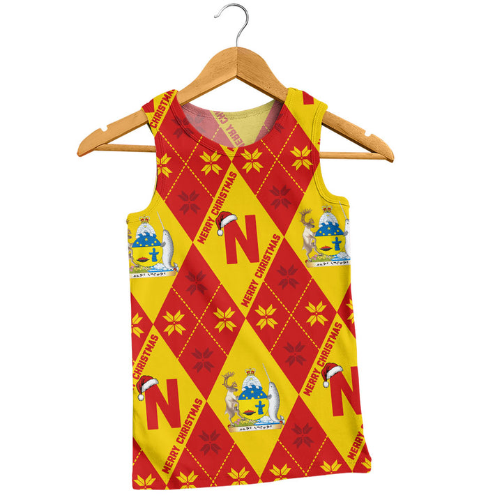 Nunavut Tank Top Christmas Argyle Pattern With Royal Crest
